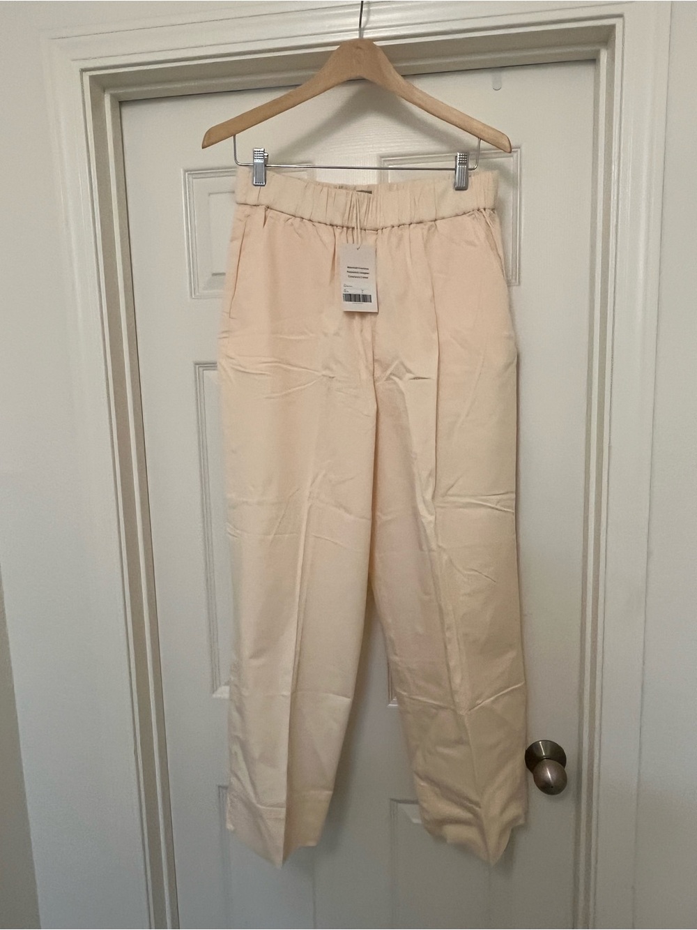 Everlane Wide Leg Pants in Light Cream Twill